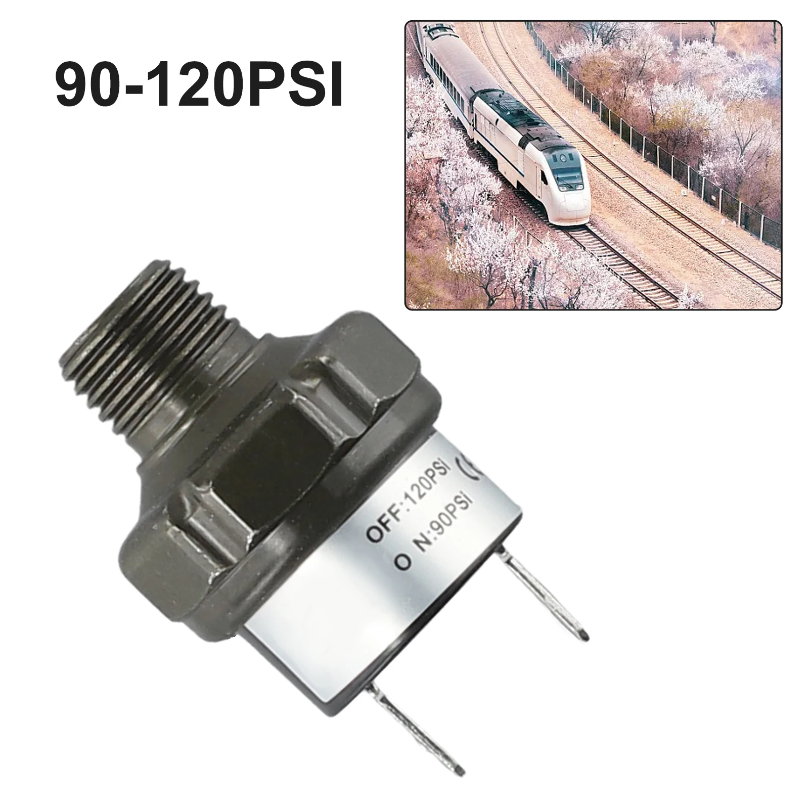 خيط خزان مفتاح ضغط الهواء ، أداة طاقة قرن القطار 90-120PSI ، Mount "NPT ، 12V ، 24V