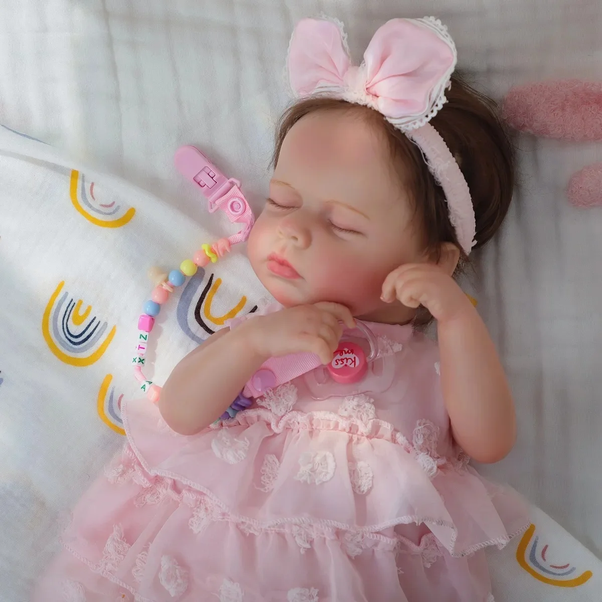 Realistische 20 inch 50 cm geschilderde herboren babypop Loulou handgemaakte 3D geschilderde zichtbare bloedvaten BeBe pop verjaardagscadeau