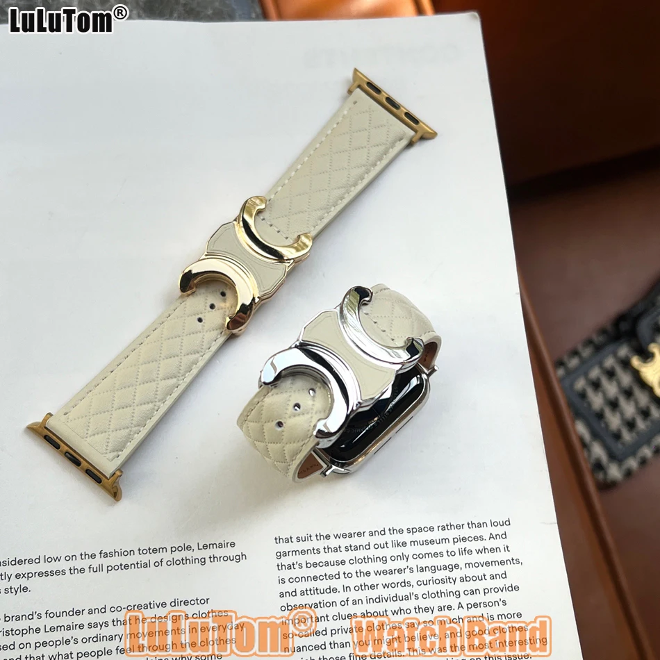 

Кожаный ремешок серии C для Apple Watch Bands 40 41 42 44 45 46 49 мм iWatch Series 10 9 8 7 6 5 SE Ultra Дизайнерский браслет с пряжкой