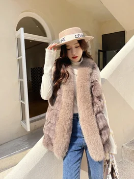Mode Natuurlijke Vos Bont Vest Dames Winter Herfst Jas Warm Vest Gemaakt Van Natuurlijke Bont Vrouwen Vest Echt Bont vest Echt Bont Jas