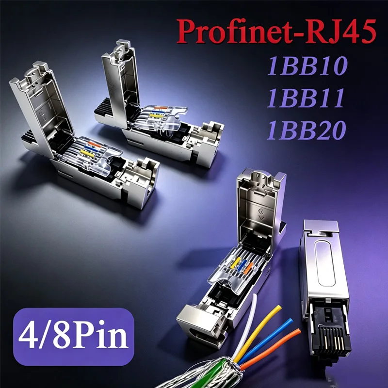 No Pressure RJ45 Metal Plug 4 8Pin Industrial Shielded 180° Connectors 6GK1901-1BB10 RJ45 1B Ethernet Plug Compatible Siemens