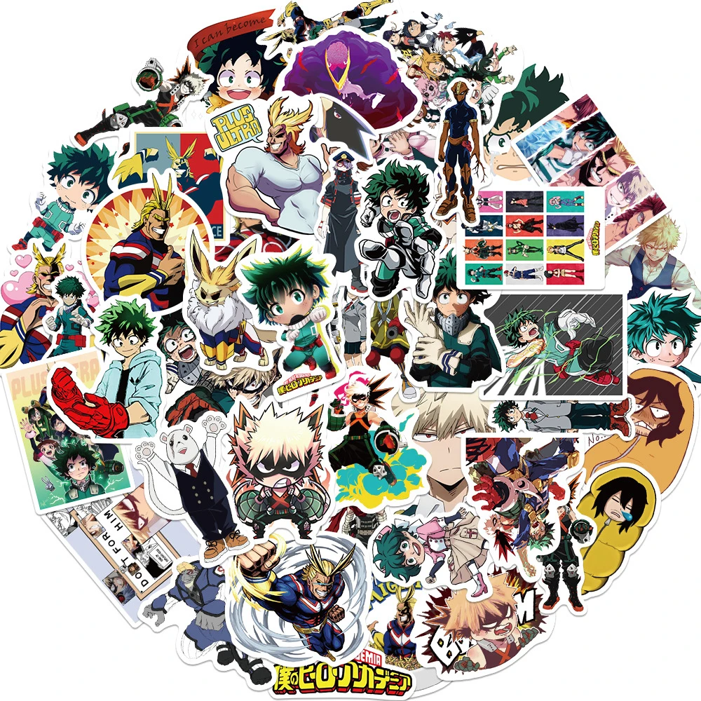 

10/30/50/100pcs My Hero Academy Anime Stickers Cartoon Midoriya Izuku Decals Kids Toy Laptop Motorcycle Phone Waterproof Sticker