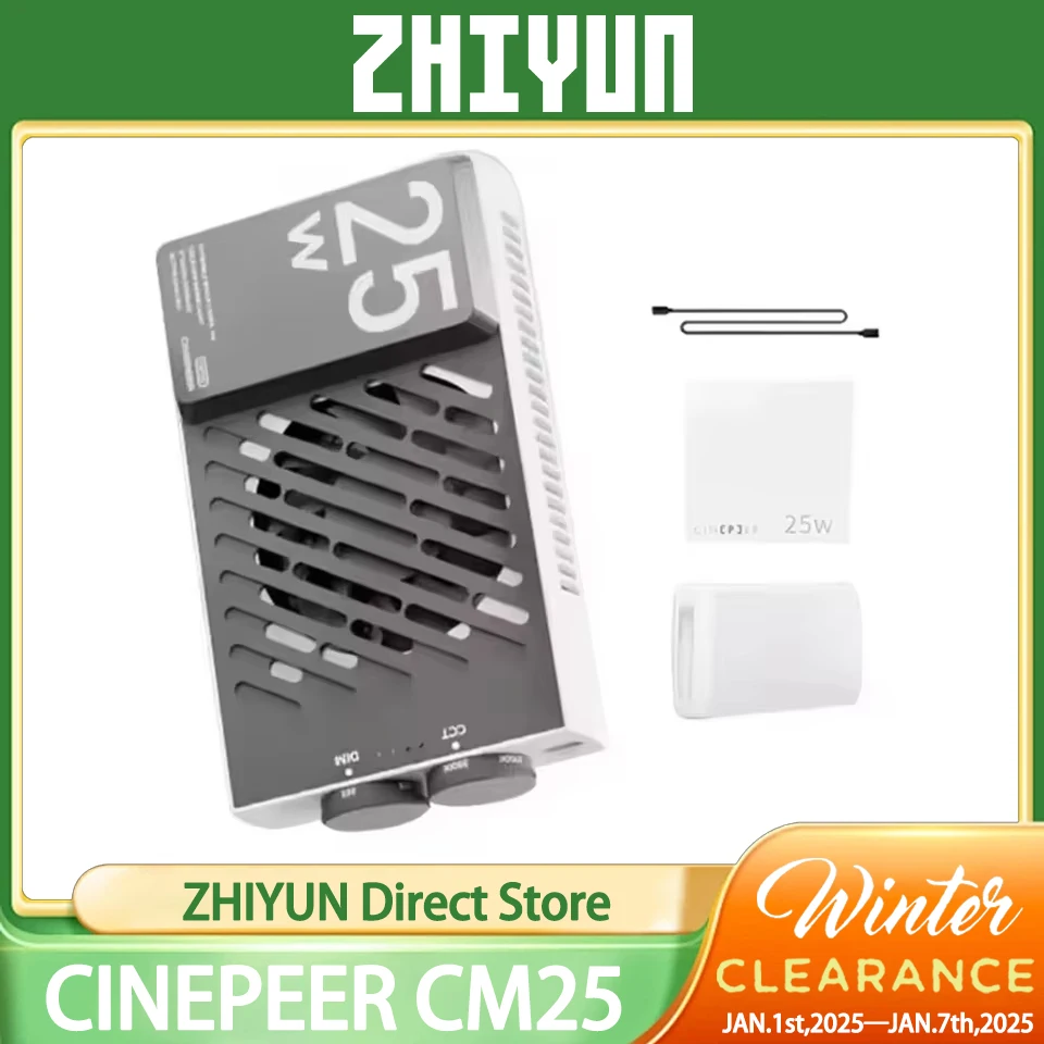 ZHIYUN CINEPEER CM25 25W Led Lights Bi Color Handheld Pocket Photo Lamp Video Light Fill Light Photography Lighting