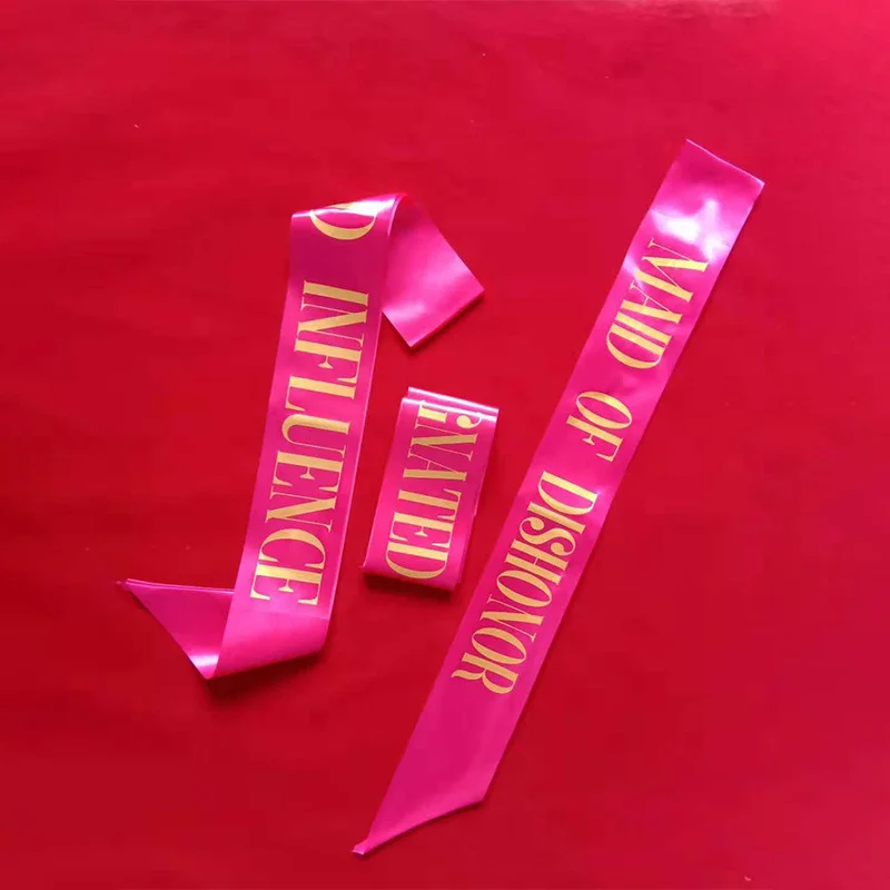 7pc Team Bride Satin Sash Set - Sophisticated & Fun Party Favors for Bachelorette Party, Bridal Shower & Wedding Party