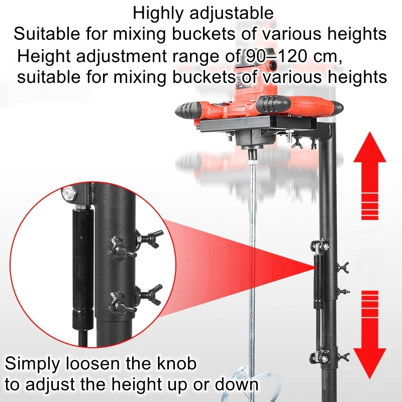 

High-power water-cooled drill, aircraft drill, mixer, mixer stand, mounting bracket, cement, paint, and joint compound