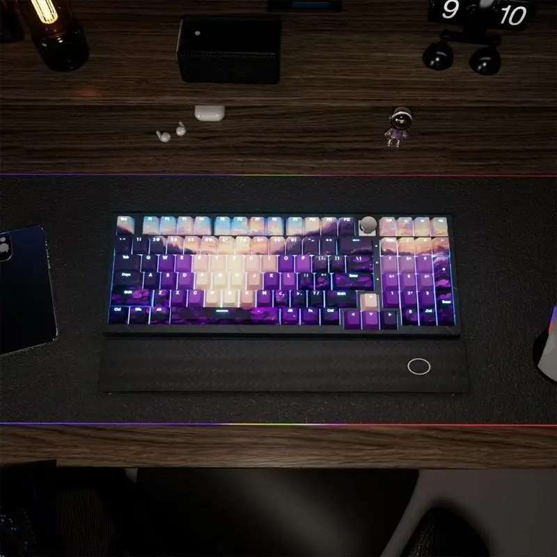 Y1UB 108/135Keys PBT Keycaps Set with Valley and Front Lit Backlit Carving for Enhanced Typing Experience