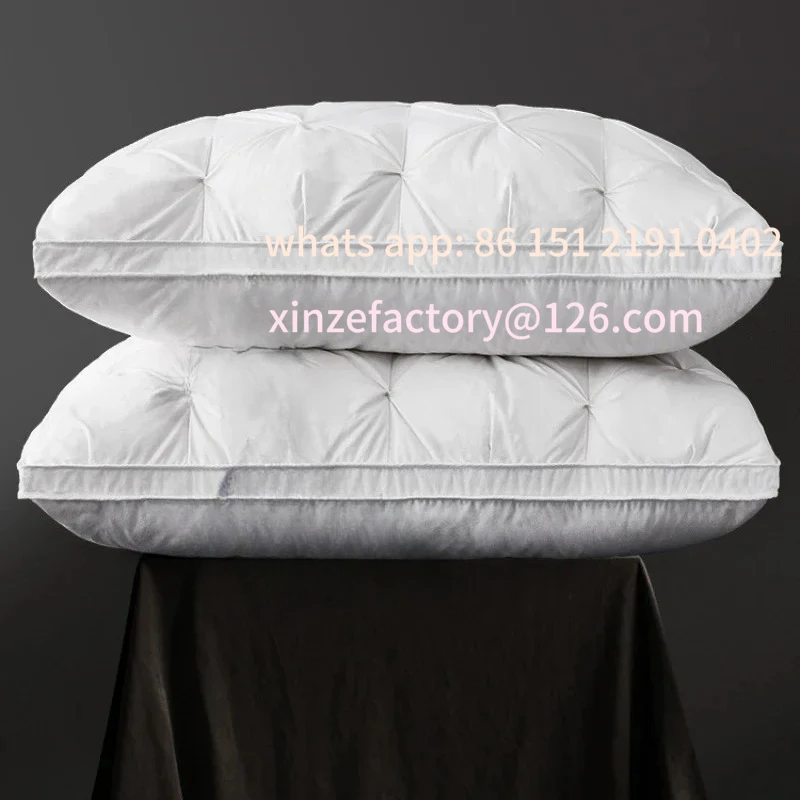 

Customizable Pillow White Cotton Pillow Cover Rectangle Bedroom Sleep 5-Star Hotel Pillow Low-Mid-high Pillows for Sleeping 2025