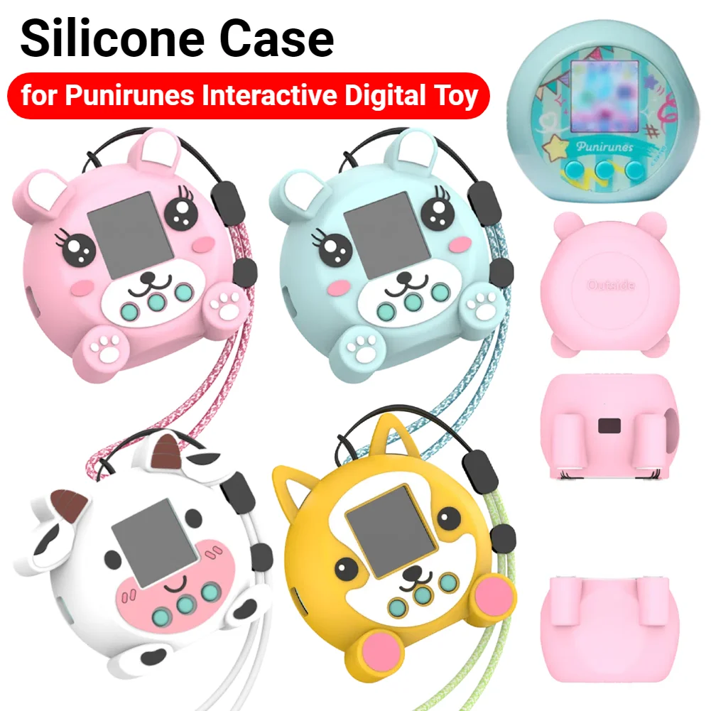 Silicone Case for Punirunes Interactive Digital Toy Shockproof Soft Protective Case with Lanyard Silicone Cover Case