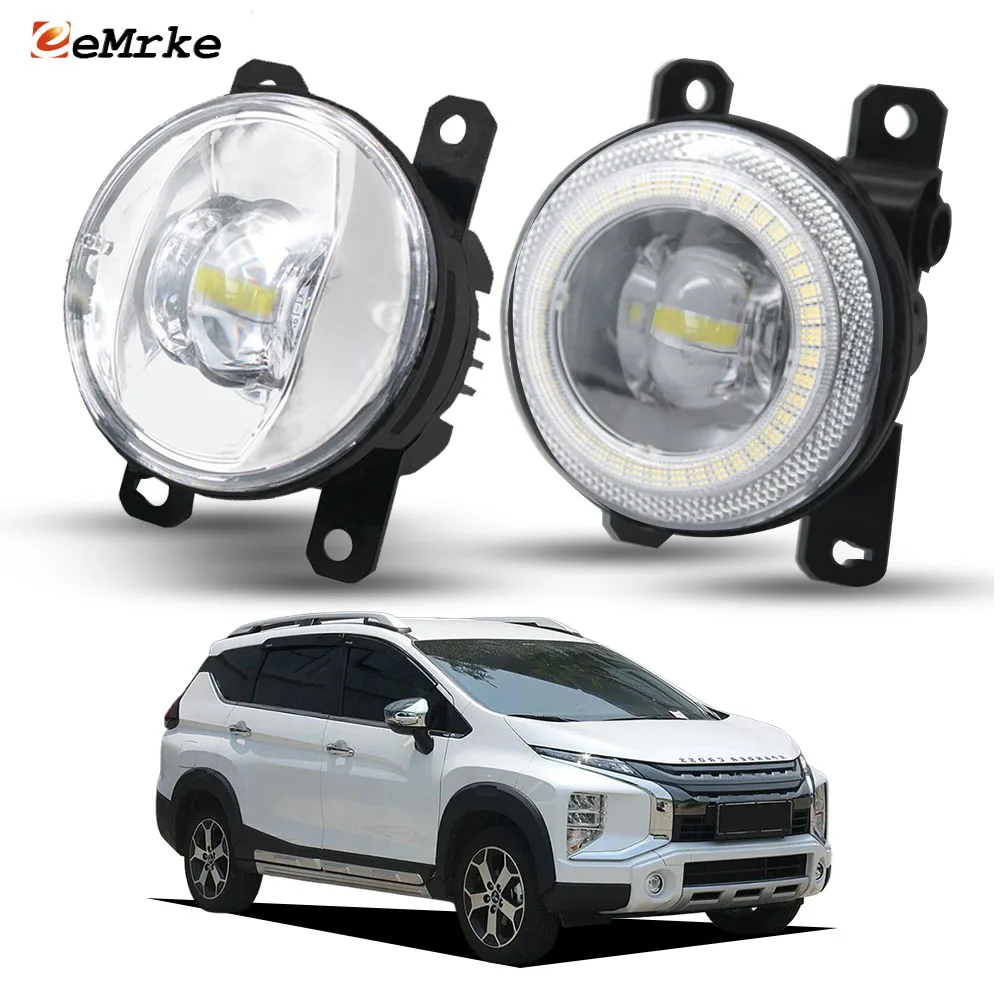 

Upgrade LED Fog Lamp 30W For Mitsubishi Xpander / Xpander Cross Sport 2017-2021 Angel Eyes Ring DRL Daytime Running Day Light