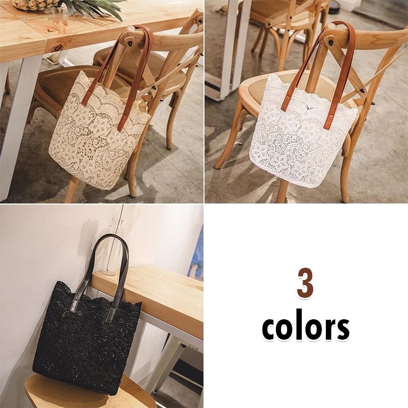 1X Boho Woven Summer Bag Handbags Tote Lace Shoulder Bag Hand Crochet Flower Bag Holidays Ladies Shopping Large Capacity