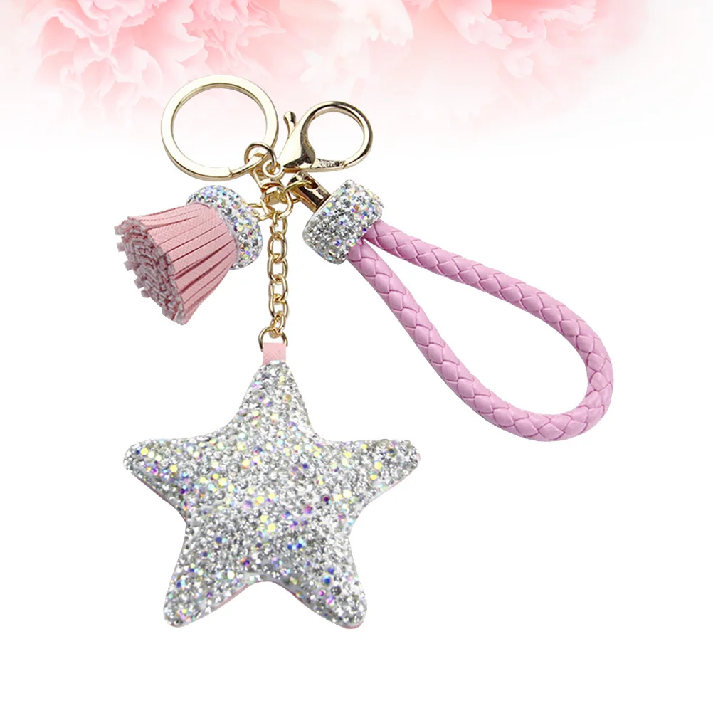 

AOKWAWALIY Creative Keyring for Girls Shiny Glitter Car Key Pendant Wallet Handbag Charm Red Backpack Accessory