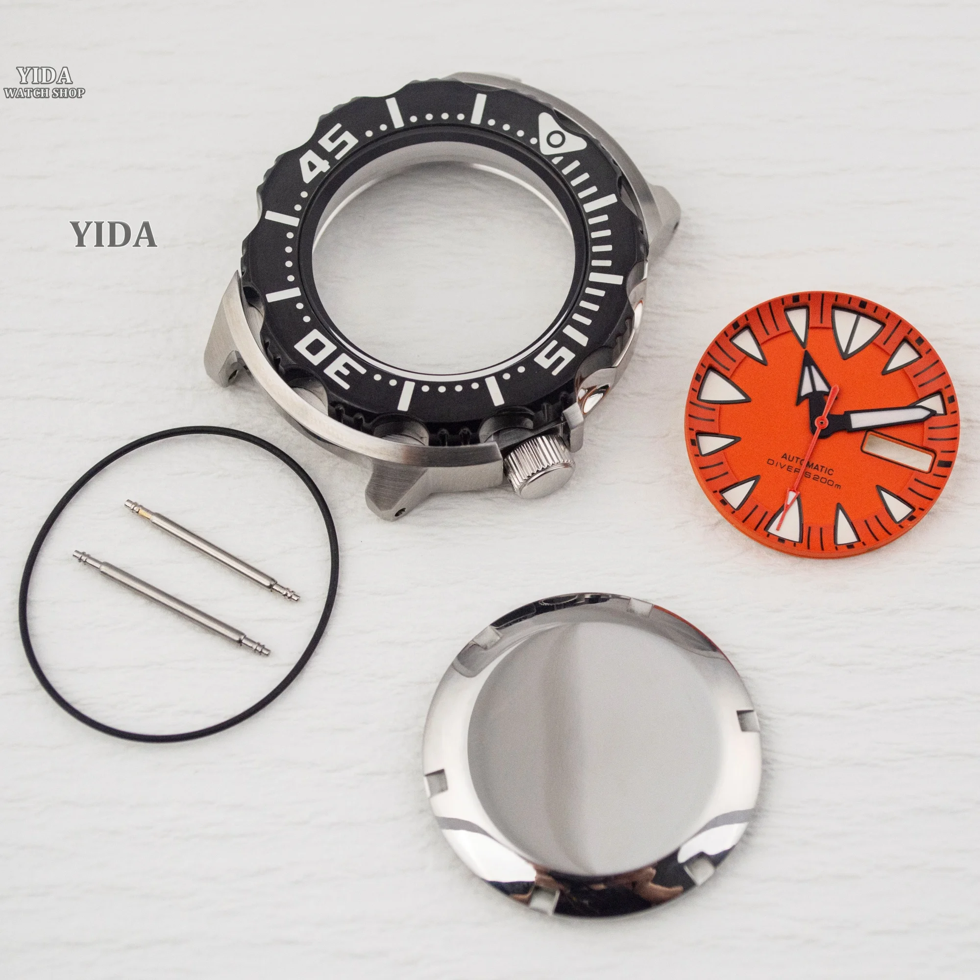 

NH36 Case Stainless Steel 20ATM Waterproof Watchcase 28.5mm Dial Green Luminous Pointers for Monster Case NH36A/4R Movement Mod