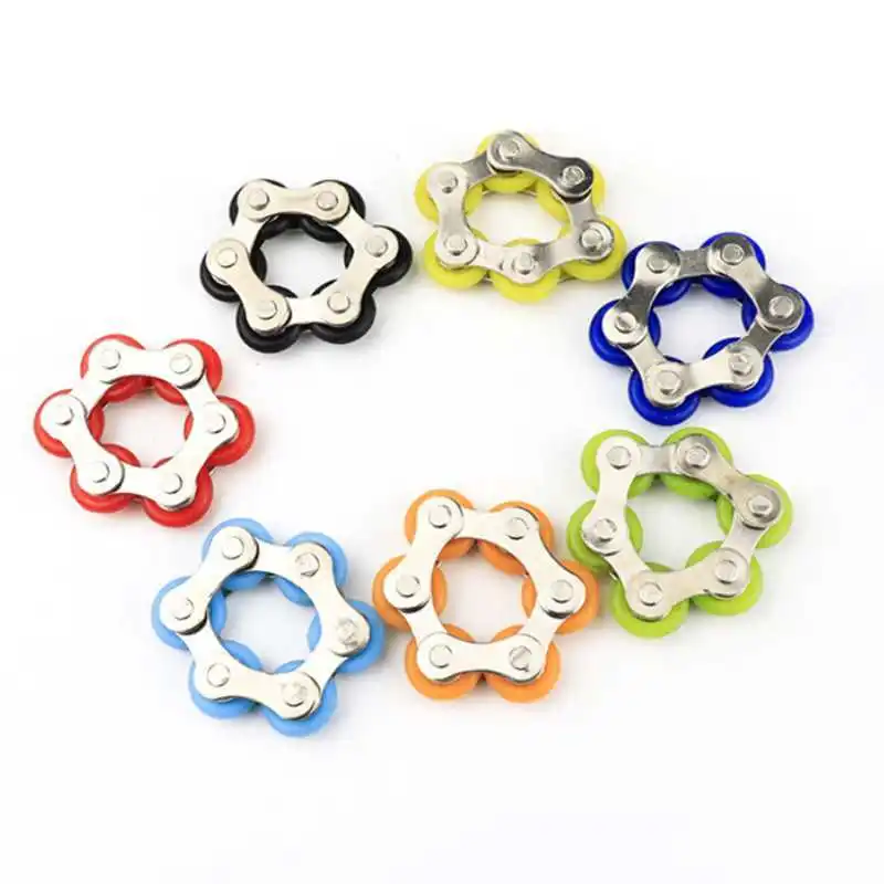 2PCS Flippy Roller Chain Fidget Speelgoed Vinger Spinner Ringen Kalmerende Stress Angst ADHD Autisme Cool Gadgets Voor Volwassenen Kinderen