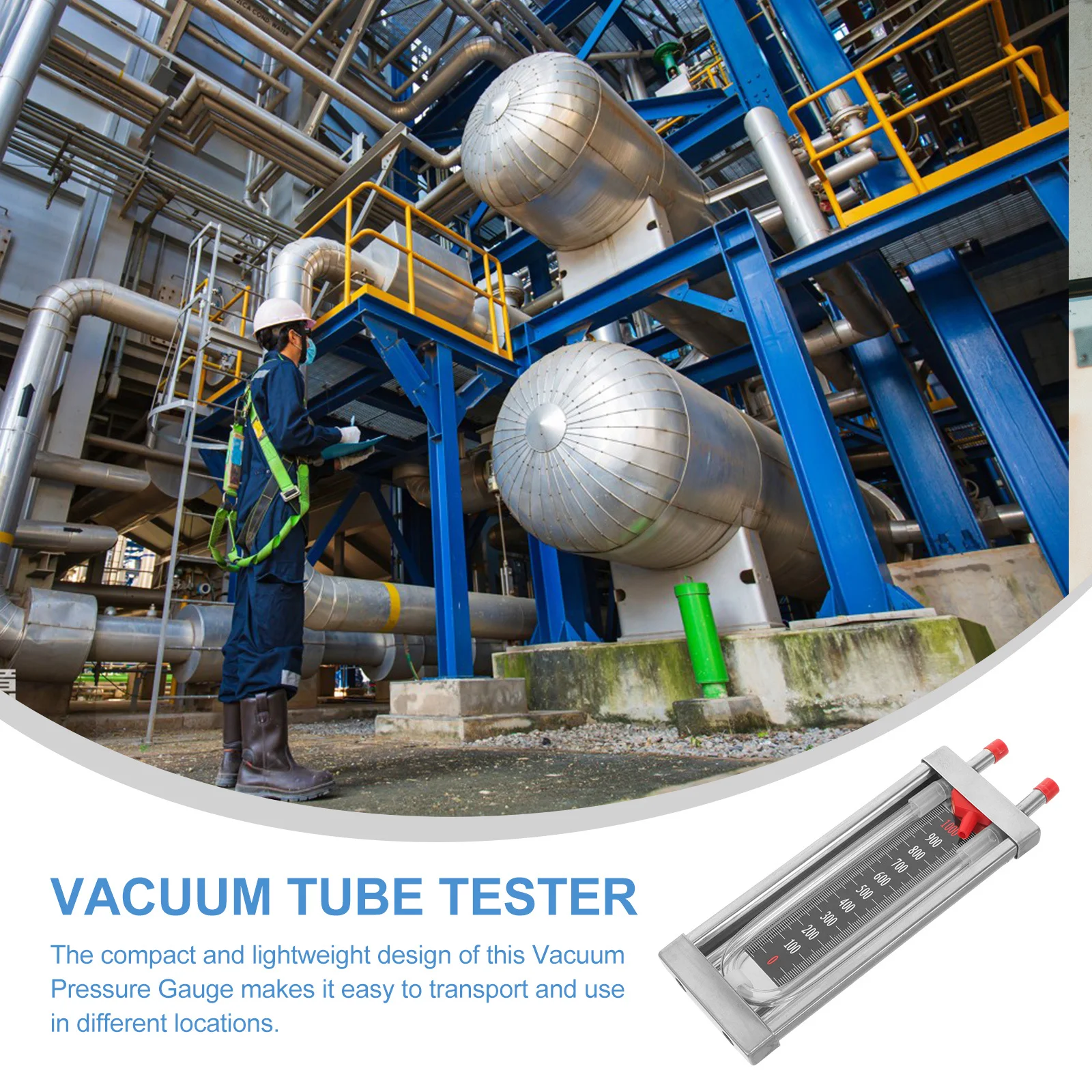 

U-Shaped Pressure Gauge High Accuracy Manometer Stainless Steel 0-1000pa Measurement Range Vacuum Tube Tester Vacuum Tube Tester