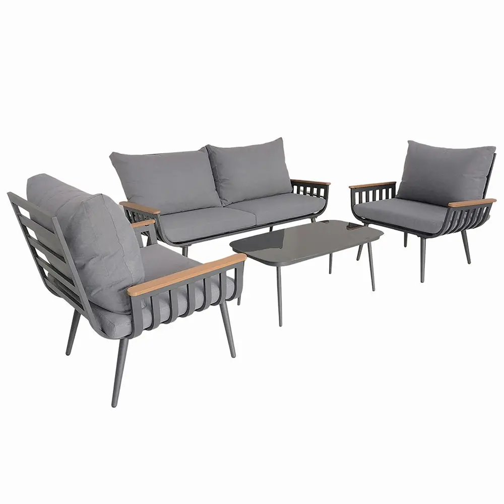 Factory Hot Sale Furniture High Grade Aluminium Furniture 4 Pieces Conversation Lounge Sets