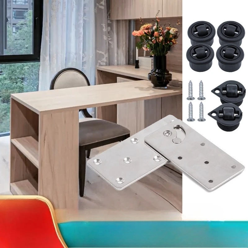 

Multifunctional 90 Degree Swivel Folding Hardware Kit For Hidden Space Saving Drop Leaf Table Desk Top Conversion Mechanism