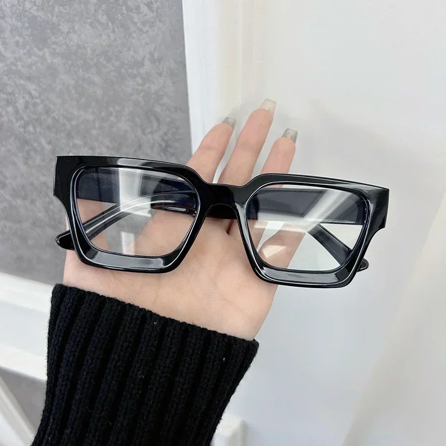 Square Black Light Frame Glasses Anti Blue Optical Eyewear