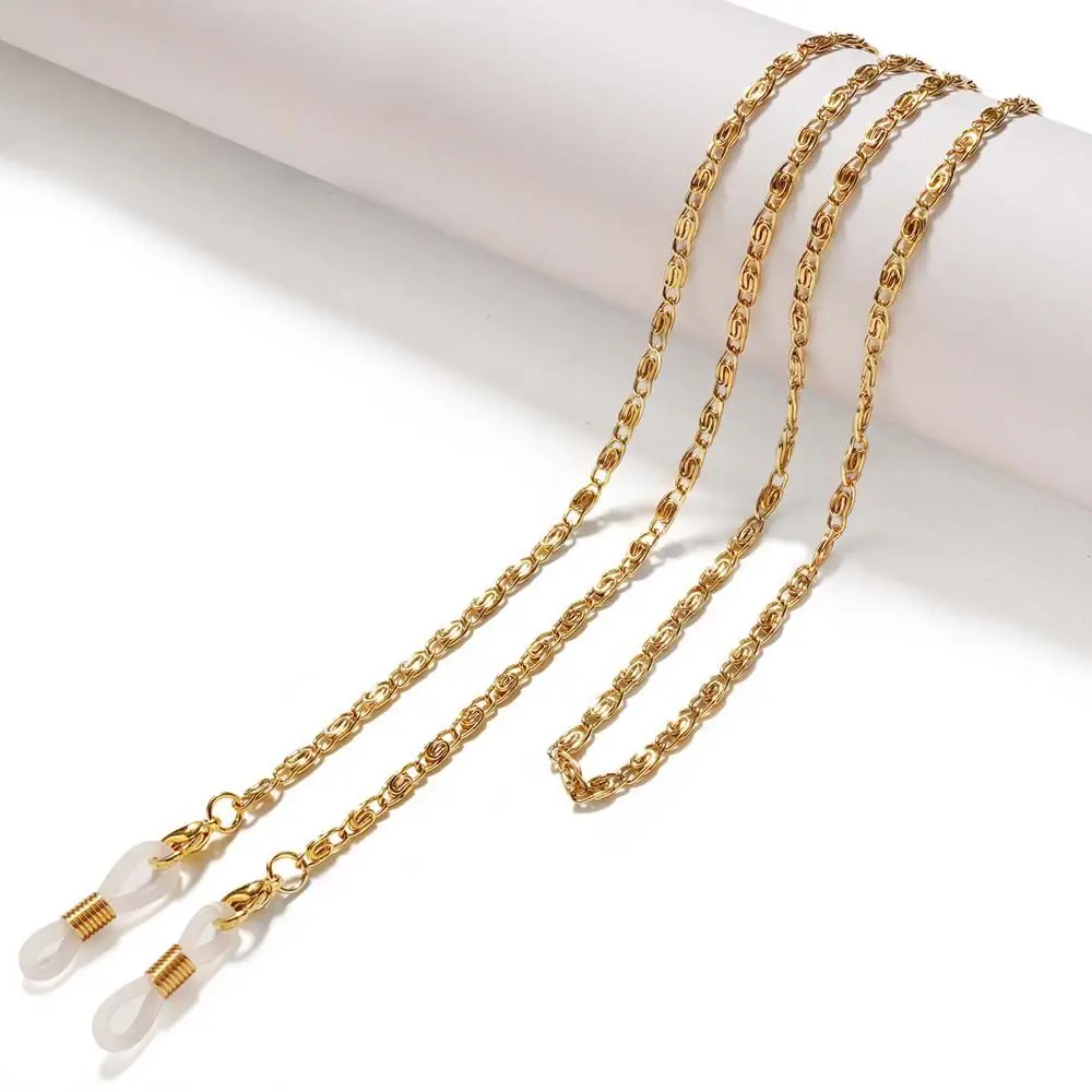 Retainer Lingkaran Bulat Cinta Hati Berongga Kacamata Hitam Rantai Masker Lanyard Logam Rantai Kacamata Masker Rantai Mutiara Rantai Kacamata