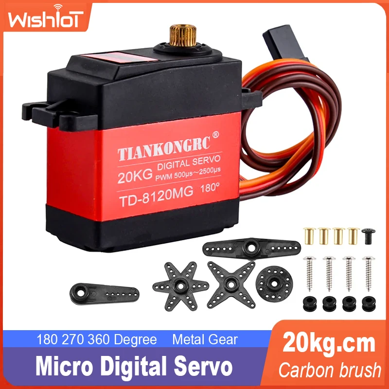 Micro Digitale Servomotor TD-8120MG Hoog Koppel Metal Gear Servomotor 20kg Voor Arduino RC Auto Helikopter Robot DIY waterdicht