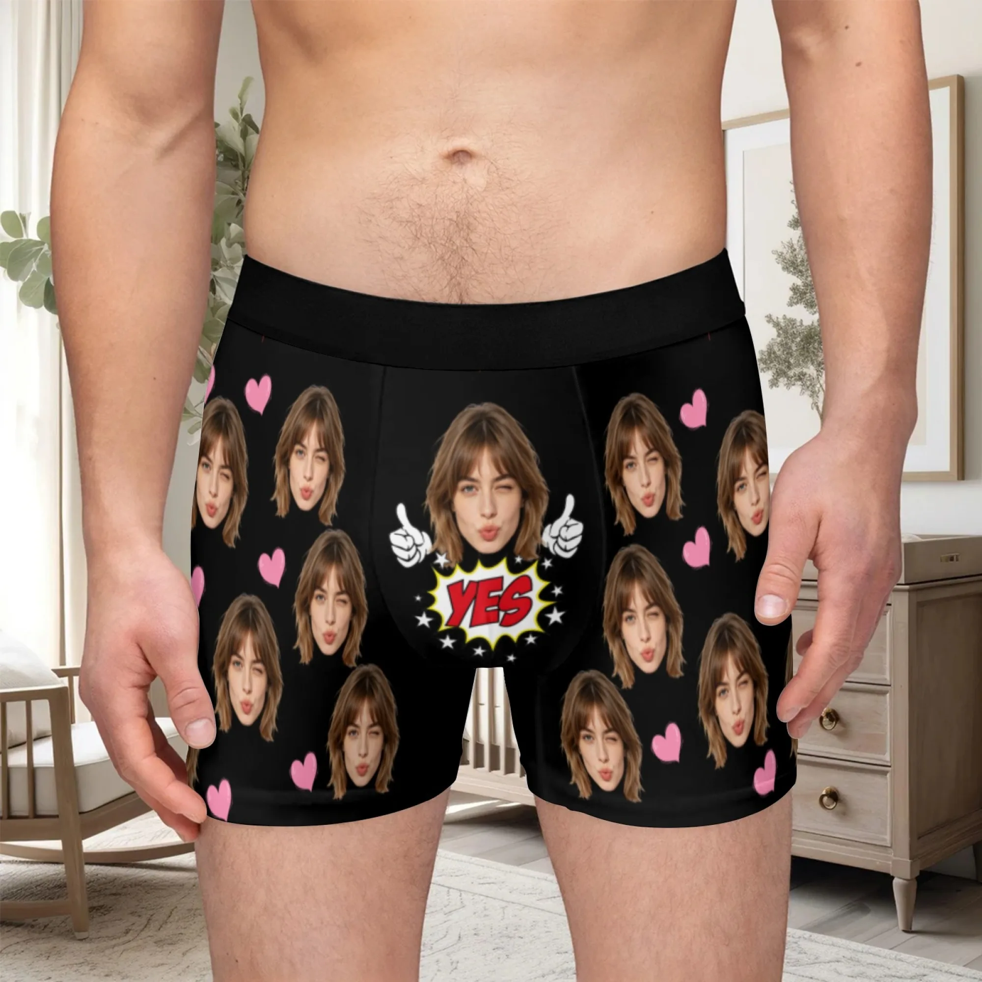Personalized facial photo customization flat underwear customization men's Valentine's Day gift for husband gift for father