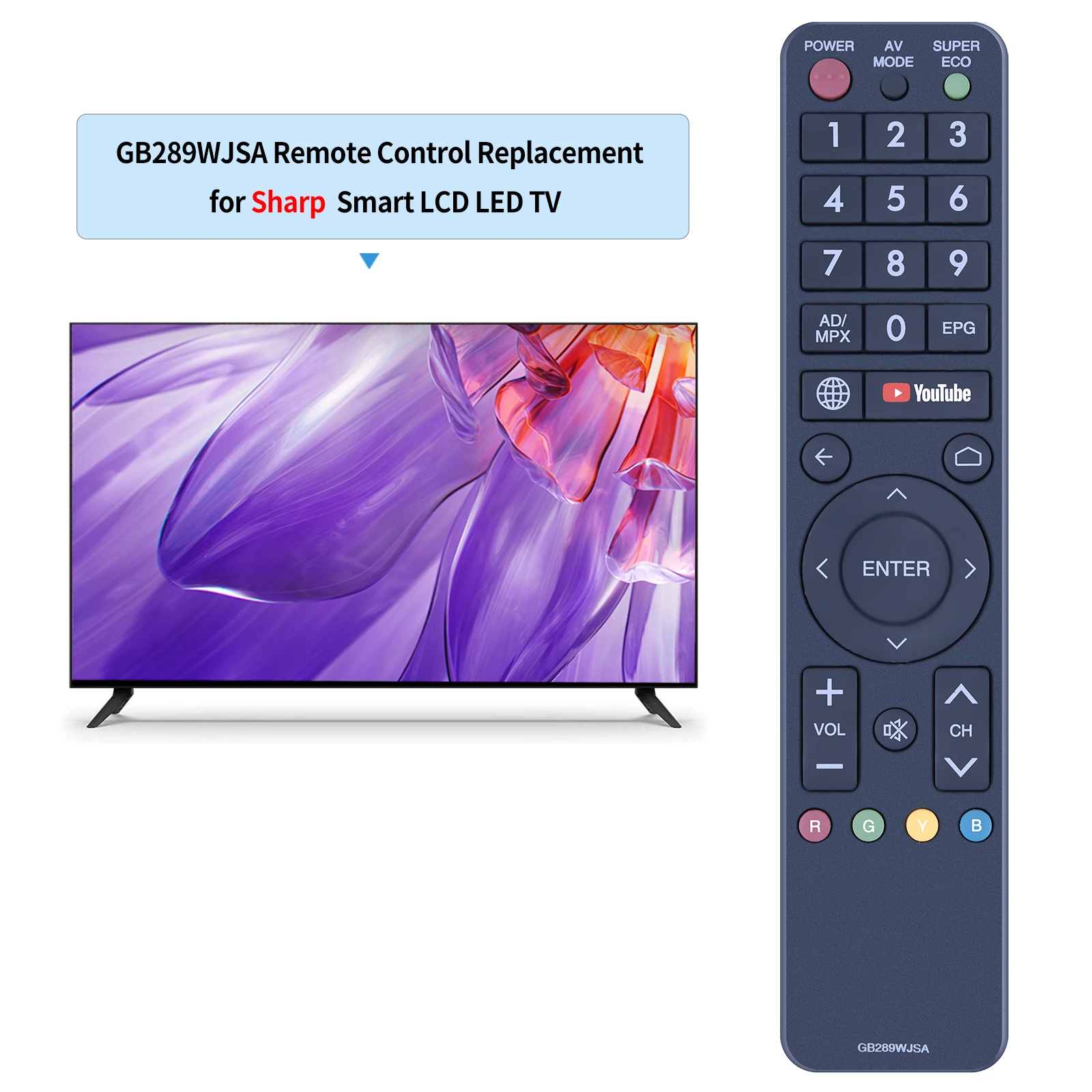 Новый пульт дистанционного управления GB289WJSA для Sharp Aquos TV 2T-C40AE1X 2T-C45AE1X 2T-C50AE1X