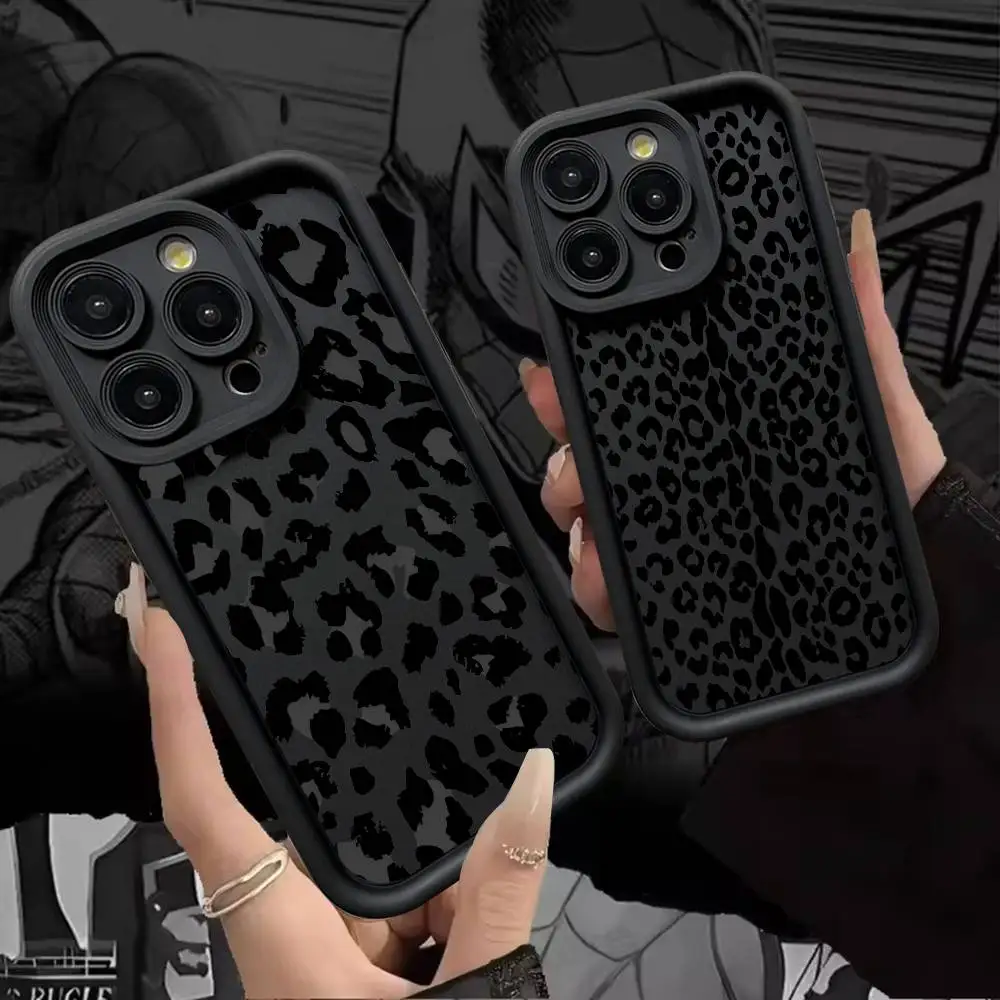Modische ästhetische Leoparden-Handyhülle, Silikon-Handyhülle für iPhone 17, Air 17, 16, 15, 14, 13, 12, 11 Plus, Pro Max, stoßfeste Abdeckung