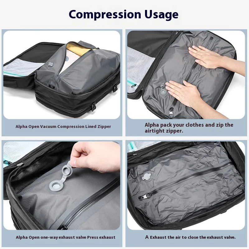Compression Backpack With Pump Large Capacity for Men High Quality Travel Oxford Laptop Bag Luggage Expandable Waterproof