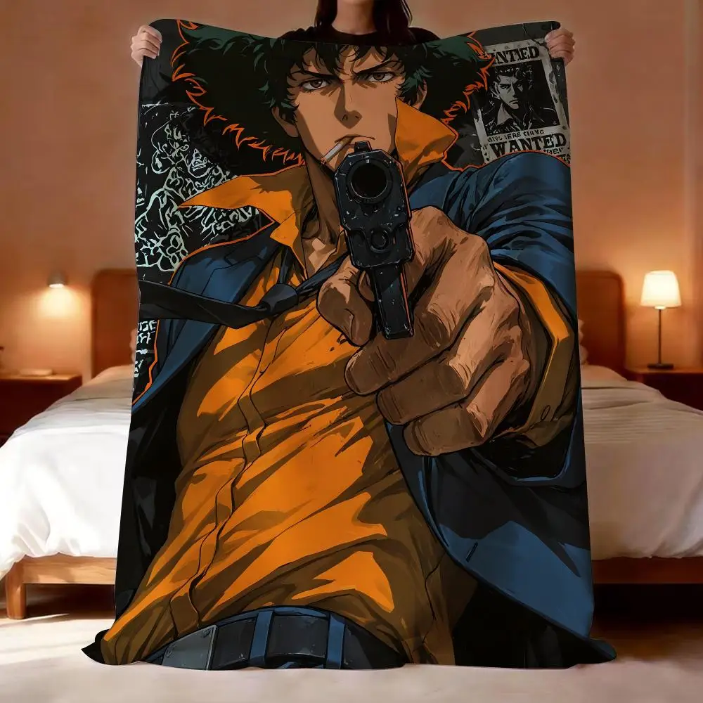 Anime Cowboy Bebop Throw Short Plush Throw Blanket Soft Skin-Friendly Multi-Scene Home Office