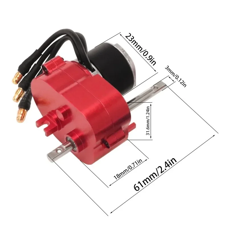 

Full Metal Gearbox Upgrade Kit 2322 2600KV Brushless Motor AM32 45A ESC SM3P Plug for 1/12 RC Crawler CarMN82 MN78 MN168 MN99v2