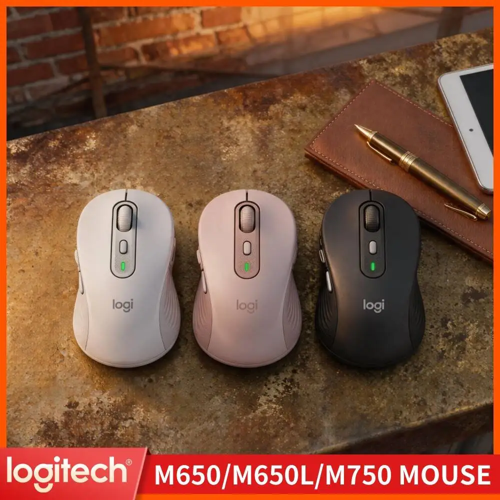 Logitech M650 Signature Mouse Wireless Energy Efficient Design 24 Month Battery Runtime 5 Programmable Buttons For Office Use