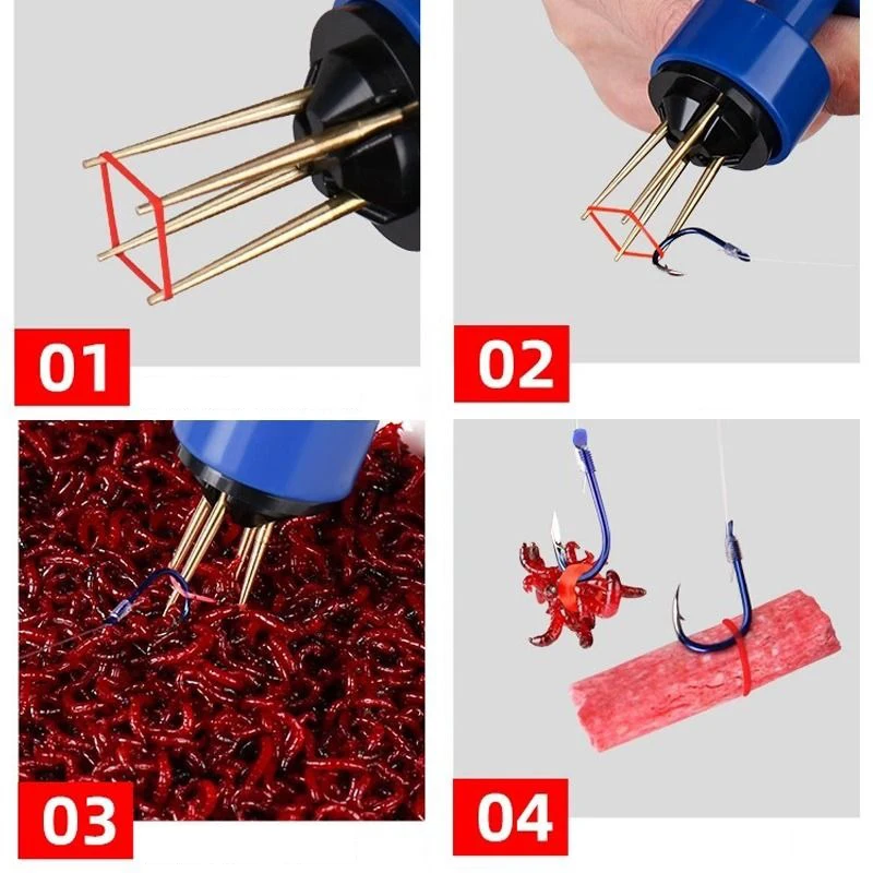 High Elastic Fishing Rubber Bands for Blood Worm Clip Red Worm Bait Holder Tackle Accessories Lightweight Quick Lock Fishing