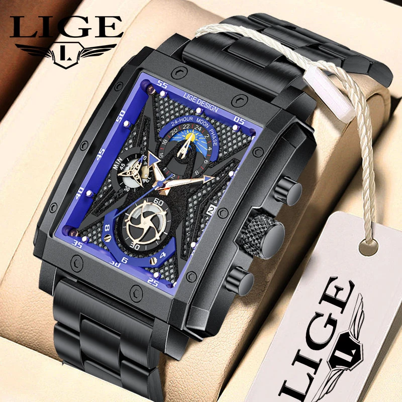 

LIGE Luxury Man Watch High Quality Waterproof Date Luminous Men's Wristwatch Silicone Men Quartz Watches Casual Clock