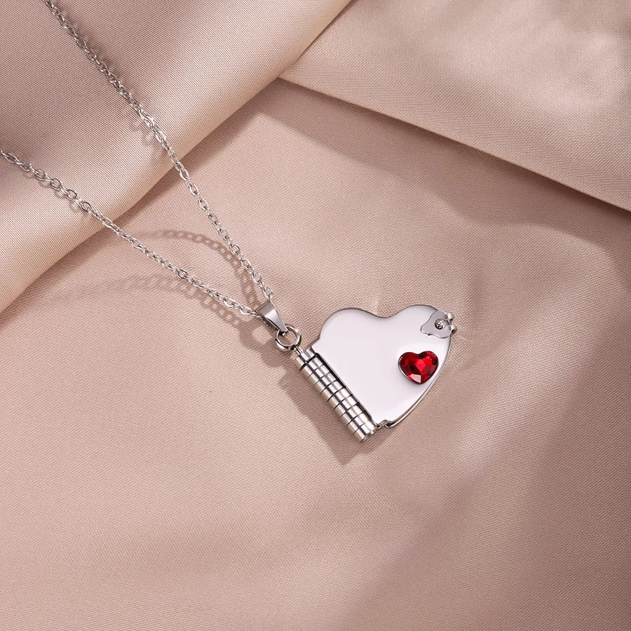 

3pcs Necklace Stainless Steel Love books zircon Waterproof Necklace for Ashe Crem Valentine's Day Pendant