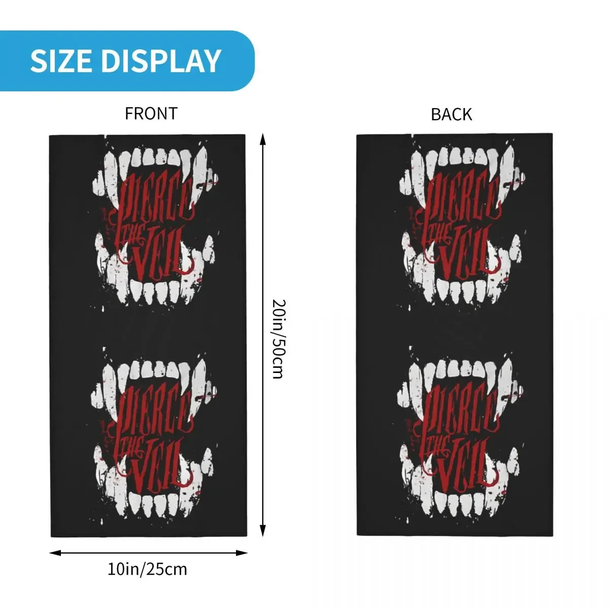 Giant Teeth Scarf Neckerchief Neck Face Mask Polyester