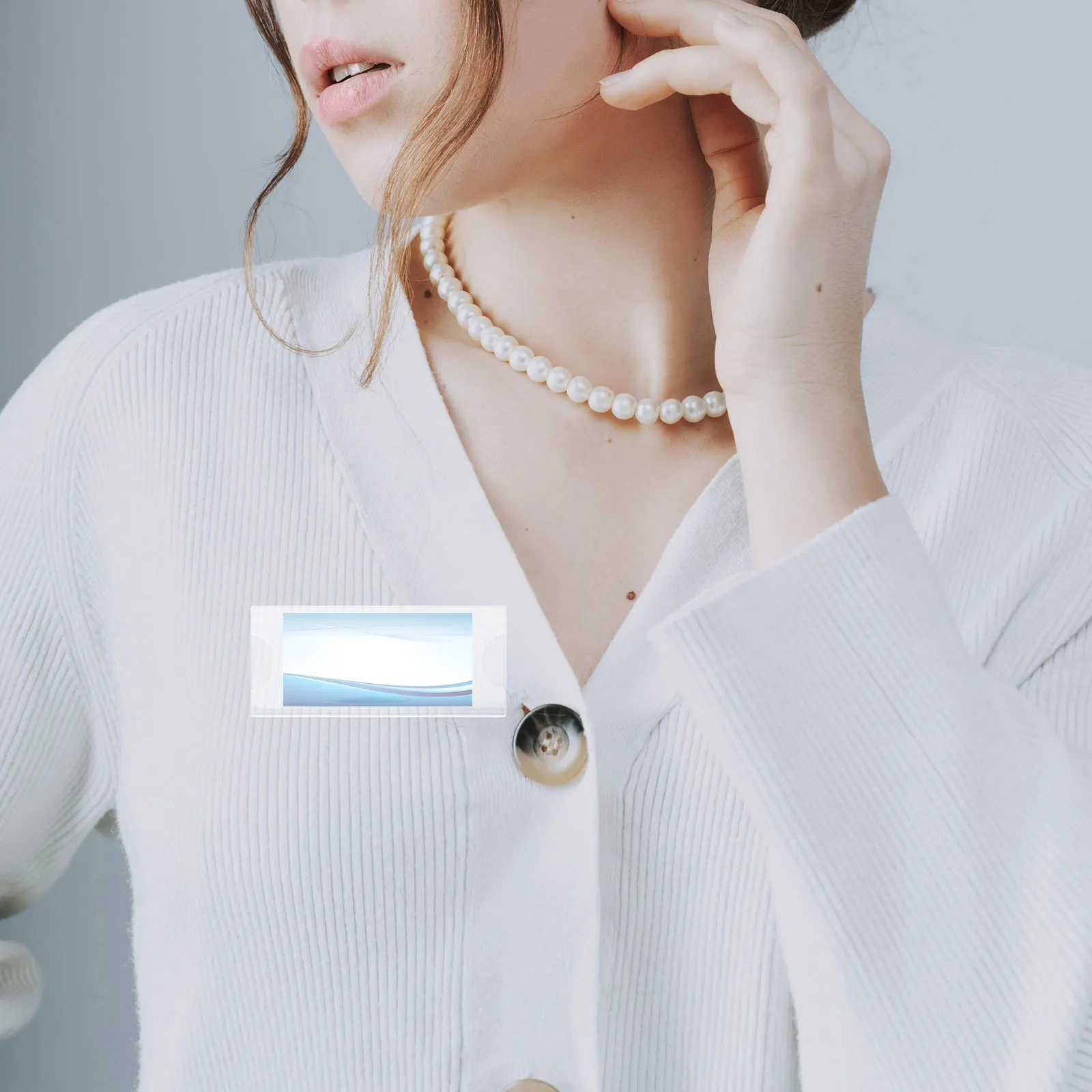 

10pcs Chest Badge Holders Acrylic Name Tag Cases For School Office Hotel Employee Student Identity Card Holder