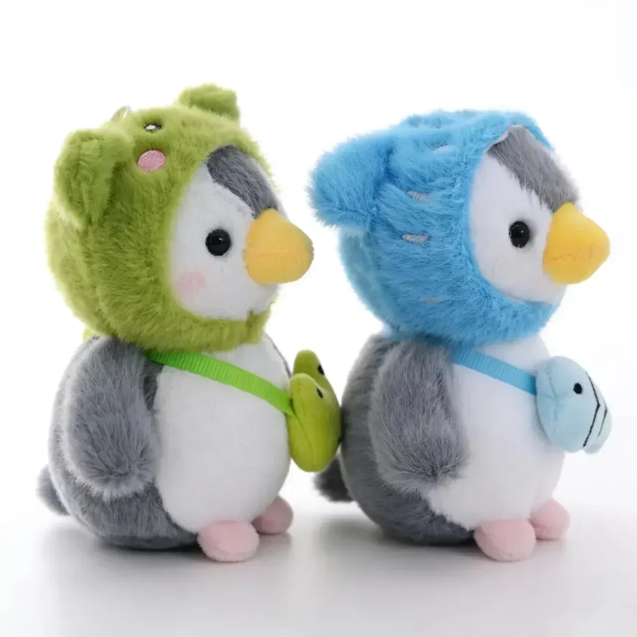 Cute cross dressing little penguin pendant cartoon plush bag key pendant with hat penguin doll