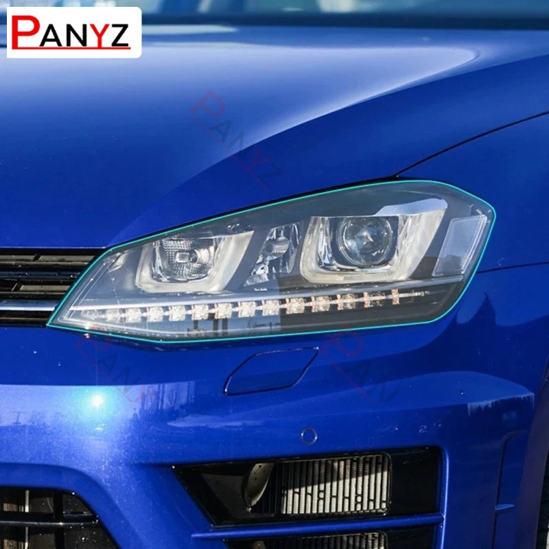 سيارة العلوي تينت الأسود فيلم واقية ، شفاف ملصق تي بي يو ، يصلح ل Volkswagen VW Golf 7 ، MK7 ، 2012-2019 ، 2 قطعة