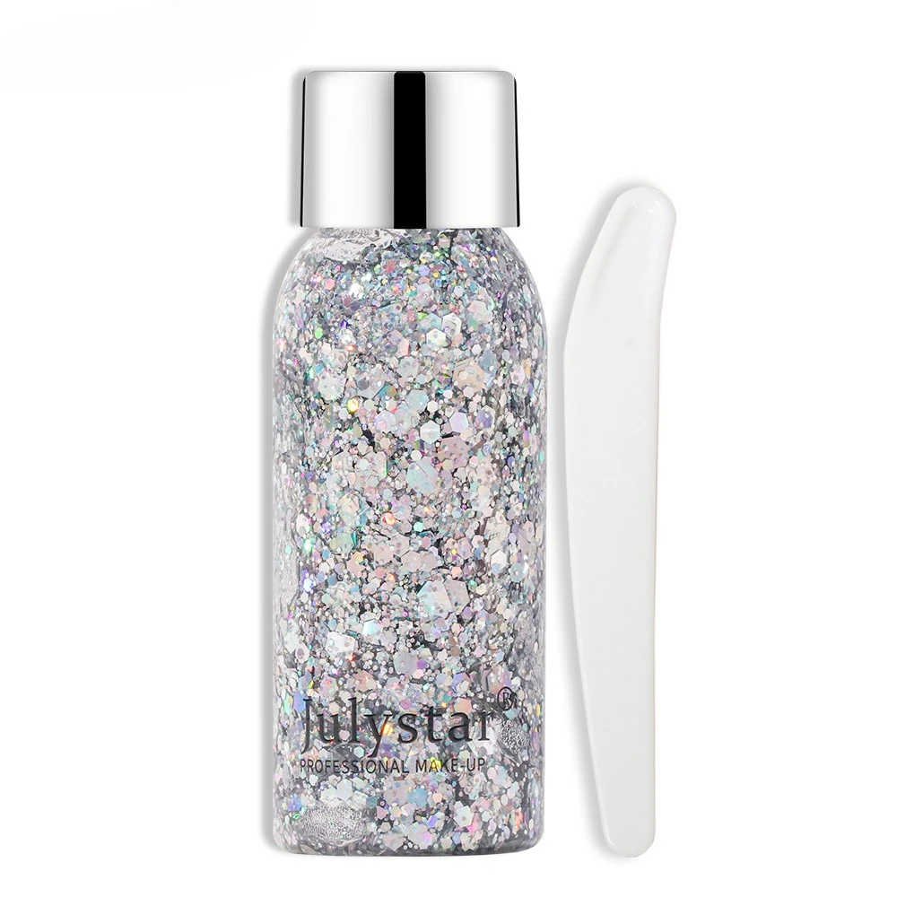 ظلال عيون سائلة من الجل اللامع متعددة الاستخدام للوجه والجسم مقاومة للماء ولامعة ومكياج حفلات المهرجانات سهلة الإزالة مع الصابون