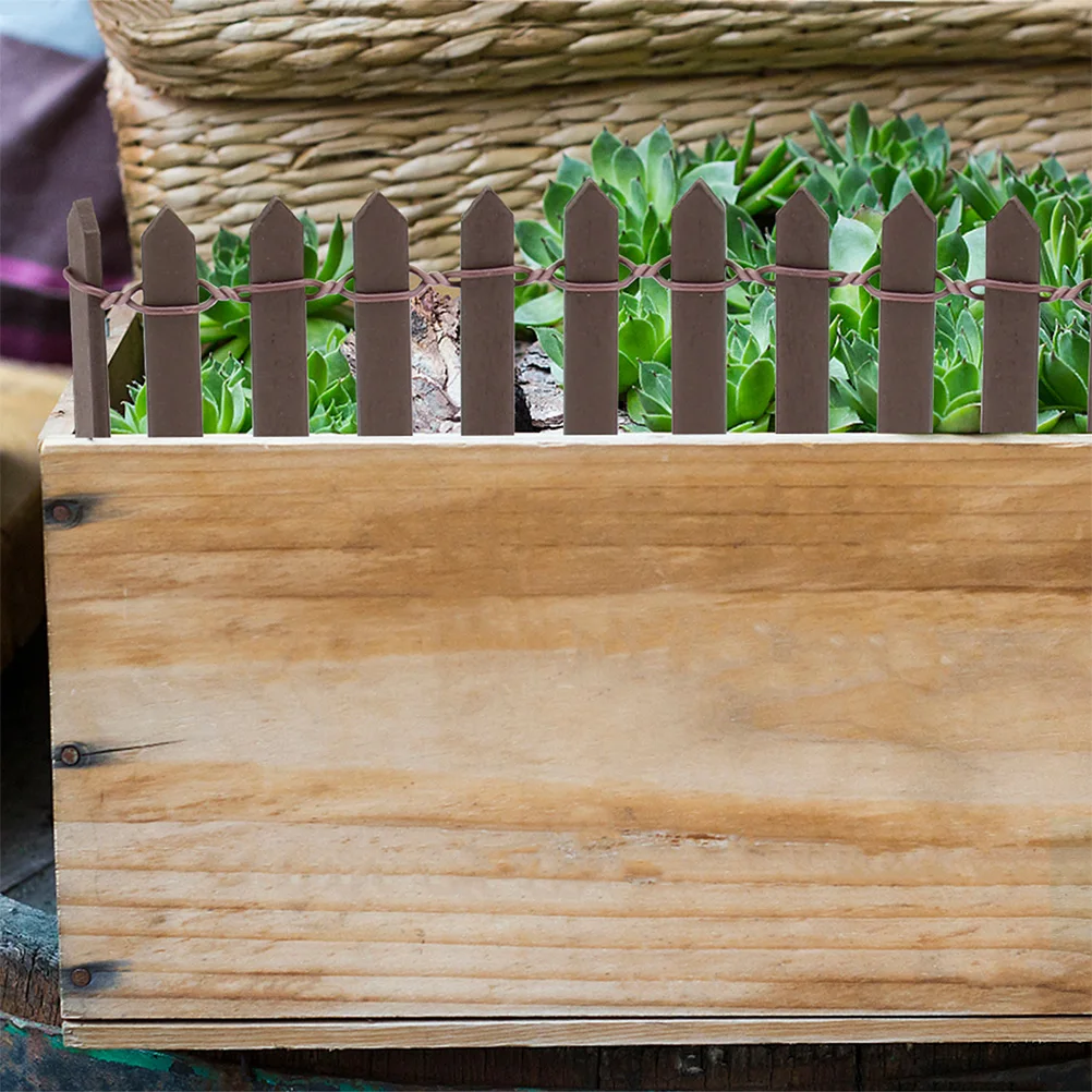 

4pcs Miniature Garden Decorative Small Wooden Fence Flexible Mini Fence For Micro Landscape Diy Ornament Wood Iron Durable