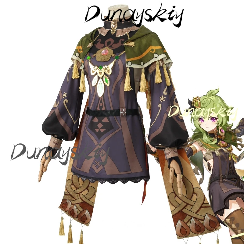 Genshin Impact Collei Cosplay Costume Wig Uniform Halloween Party Role Play Outfit for Women Girl Customized Outfits