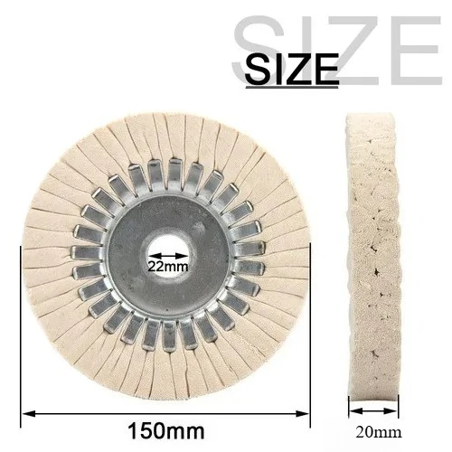 

1Pc 6" Cotton Airway Buffing Wheel Cloth Open Bias Polishing Buffs Wheel 150mm Metal Polishing Disc Abrasive Tool 20/22mm Bore
