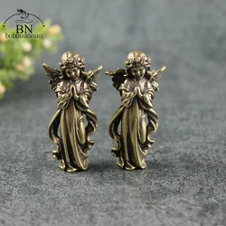 Retro Copper God of Love Cupid Statue Small Ornaments Brass Angel Figurines Desktop Decorations Home Decor Accessories for Room