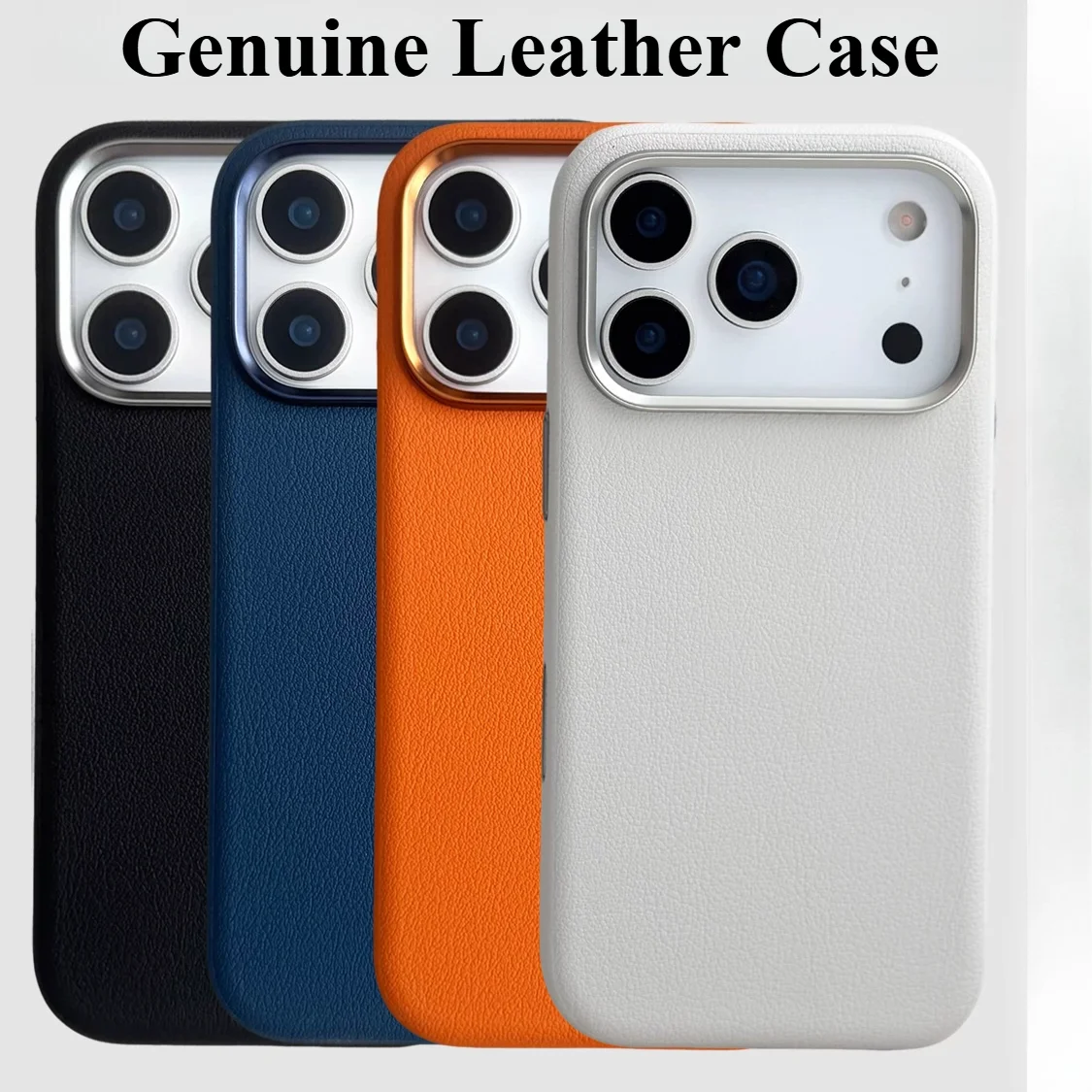 

Orginal Business Genuine Leather Magnetic Case for Apple IPhone 17Pro Max Air with AI Button for Magsafe Wireless Charger Cover