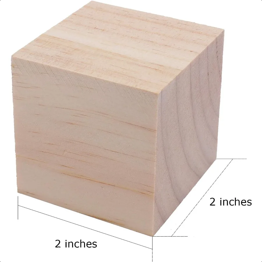30 عبوة من مكعبات خشبية غير مكتملة مقاس 2 بوصة، مكعبات خشبية رائعة لصنع الحرف اليدوية