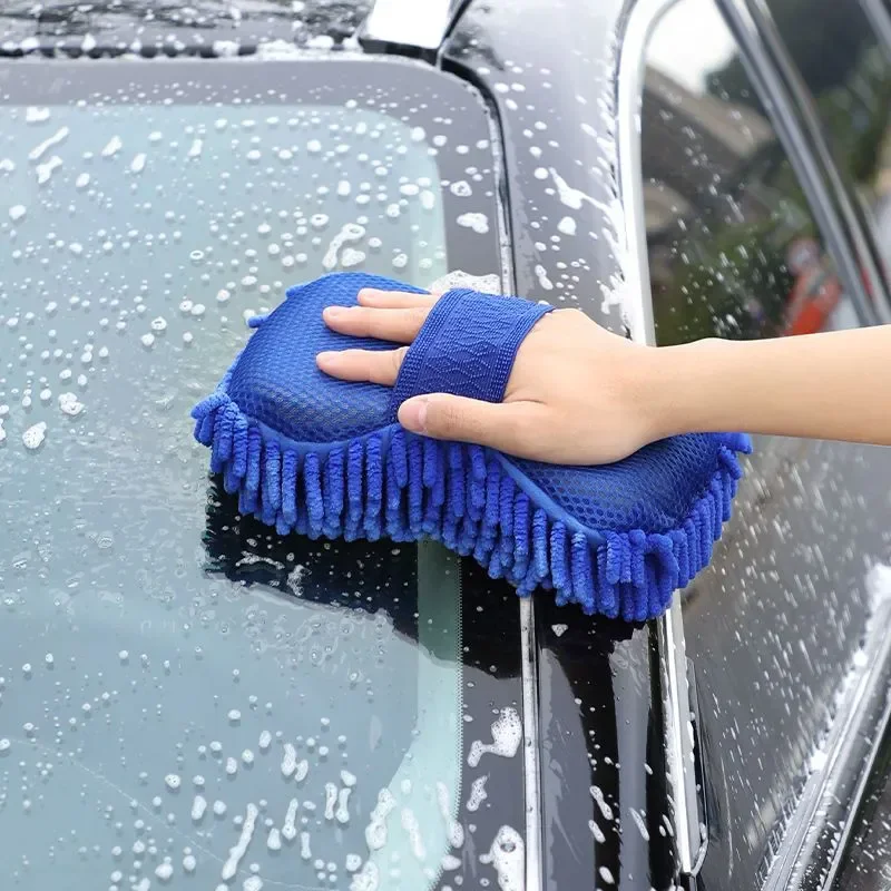 

Car Wash Glove Microfiber Chenille Car Wash Sponge Auto Care Washing Detailing Brush Pad Soft Multifunction Cleaning Tool