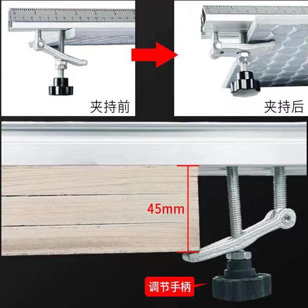 190cm Electric Circular Saw Cutting Machine Guide Foot Ruler Guide Three-in-one 45 Degrees Chamfer Fixture 92/112cm Ruler Tool