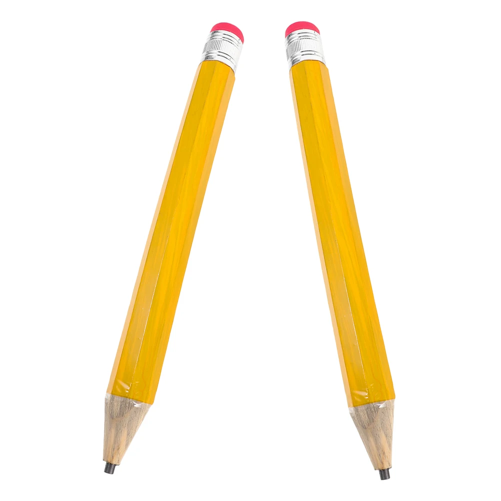 

2pcs Large Wooden Pencil Colored Bulk Kids Handwriting Prize Giant Sketch Classroom Party Favor Safe Tip Cover Included
