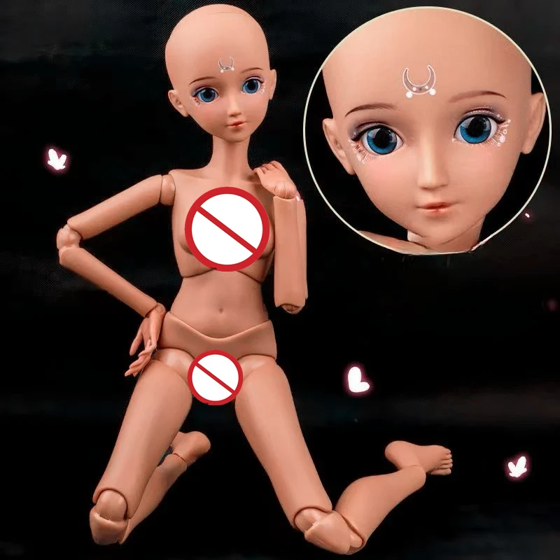 

1 Pieces Tan Skin 1/3 Bjd Doll 60cm Female Doll Head Accessories Multi-joints Movable Body Girls Dress Up Toy