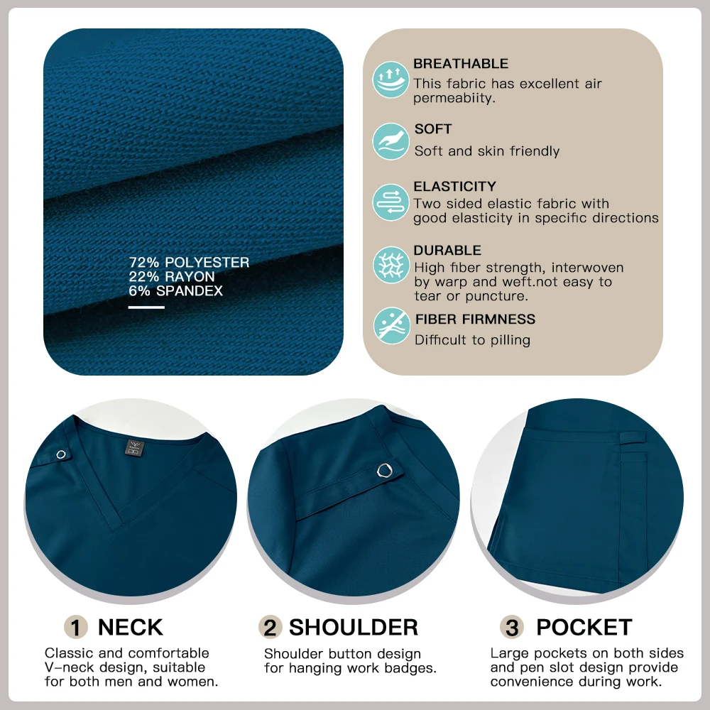 Atacado hospital clínico workwear uniforme de enfermeira médica conjunto de esfoliantes de enfermagem enfermeira dentista cirurgia terno beleza workwear unisex