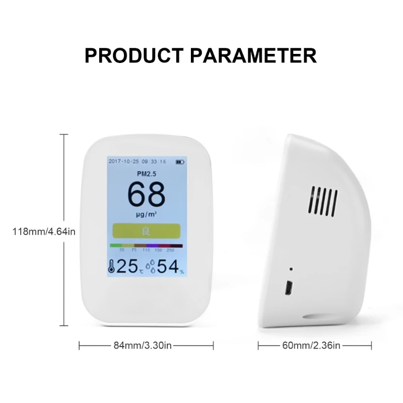 Nouveau compteur qualité l'air à détection avancée, pour Concentration CO2, température l'humidité, des